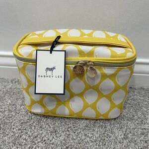 Dabney Lee Yellow‎ Lemons Boxy Cosmetic Bag 8" X 5.5" X 5.5" PVC Designer Makeup